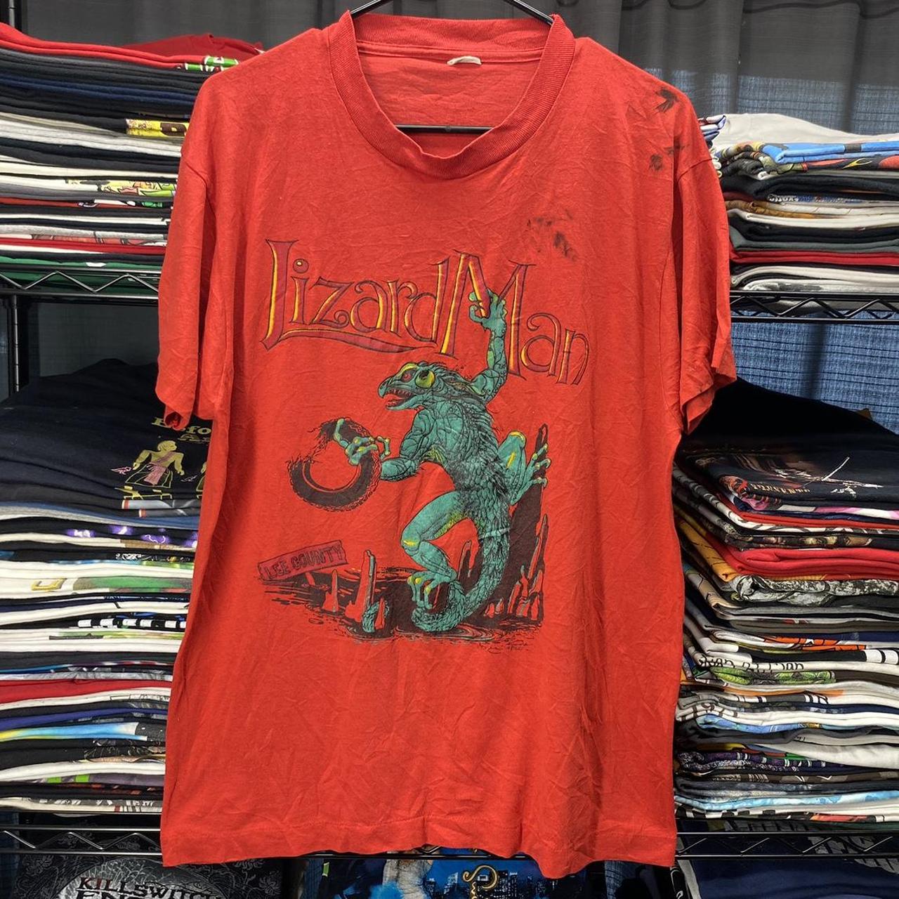 Vintage shirt 80s lizard man lee county sz l single | Depop