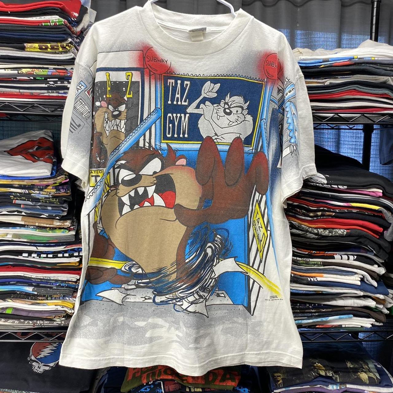 Vintage 1996 Looney Tunes Taz All store over Print shirt