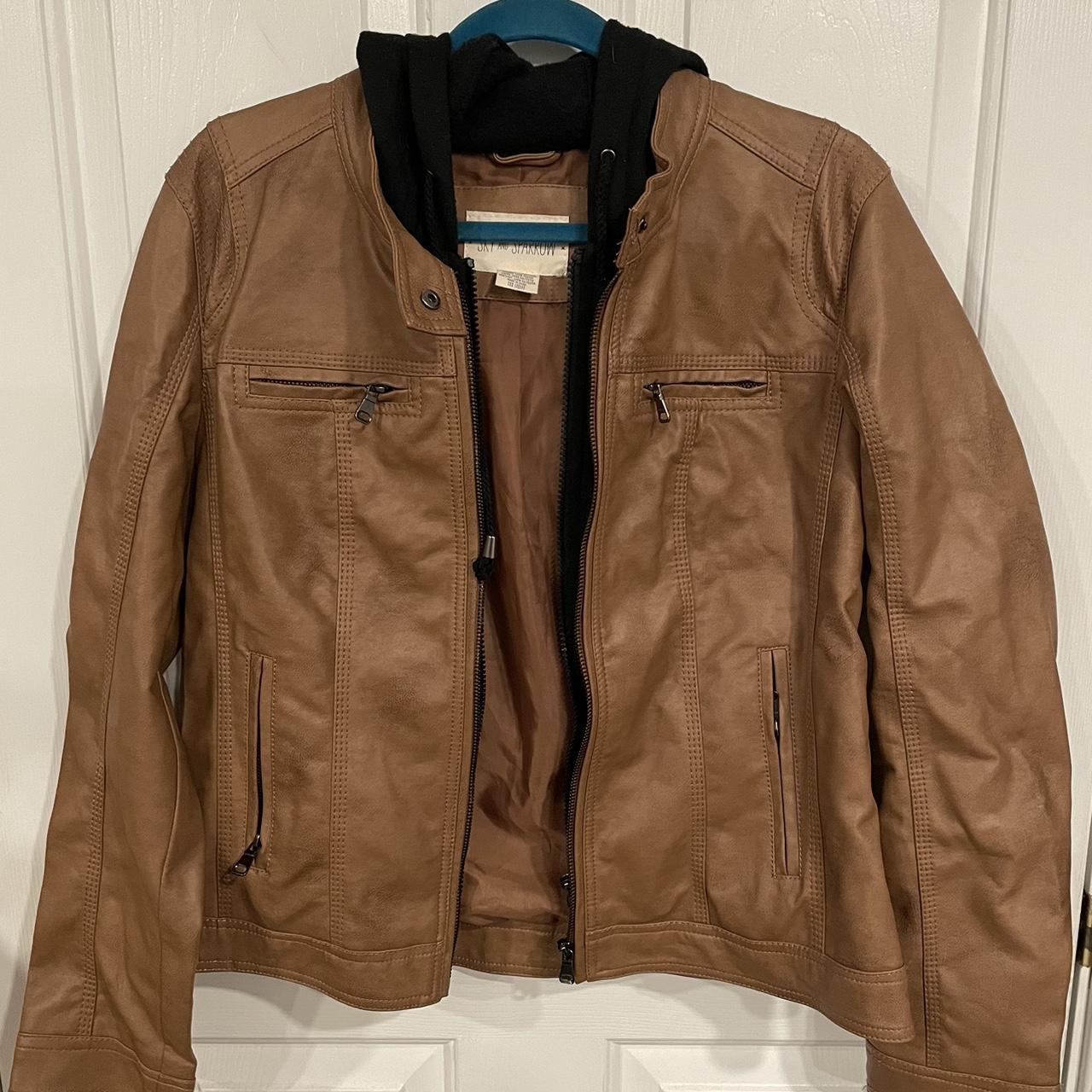 Tan hot sale pleather jacket