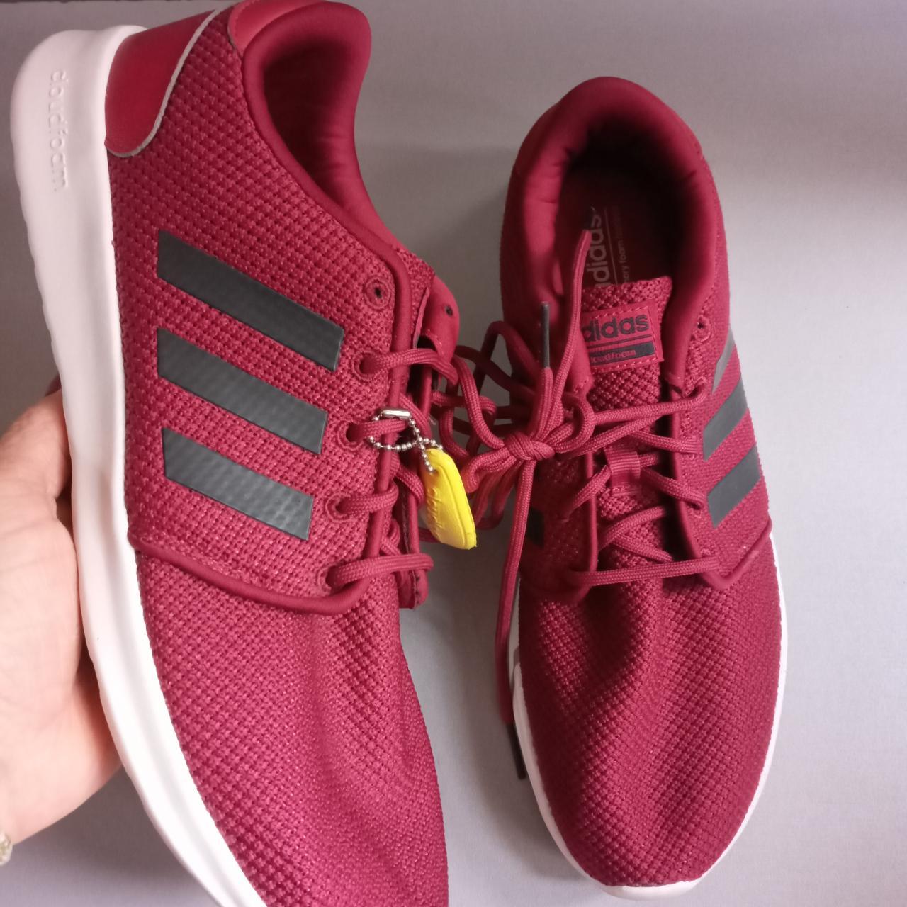 Adidas QT Racer cloudfoam maroon burgundy fabric. Depop