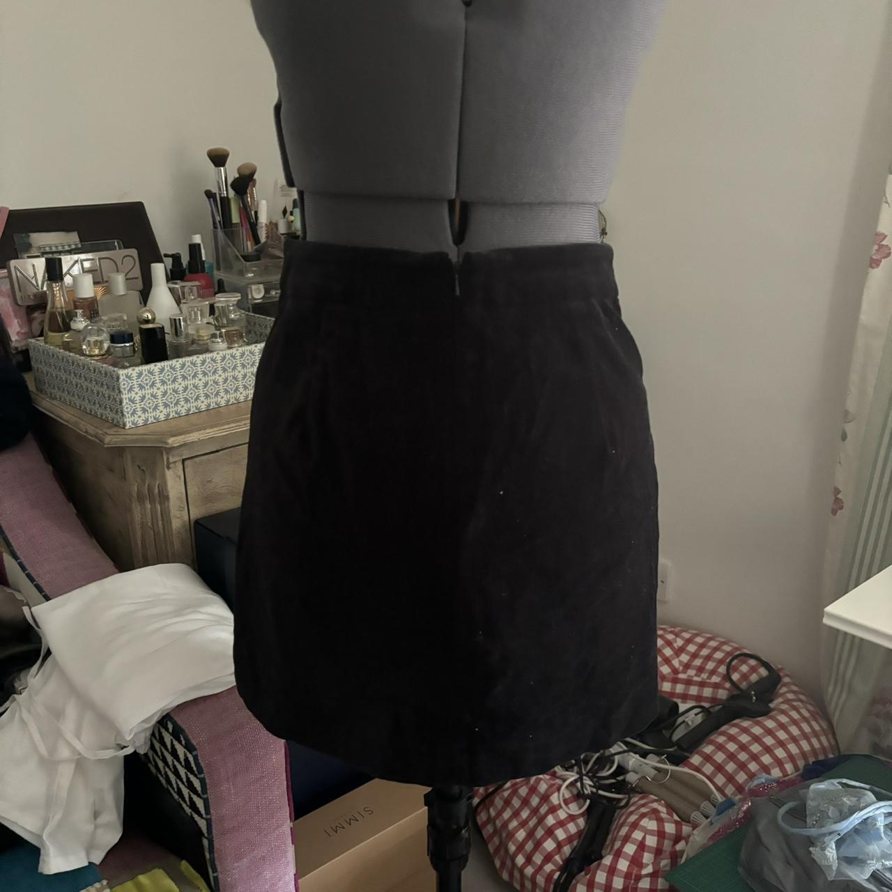 Jack Wills black velvet mini skirt Depop