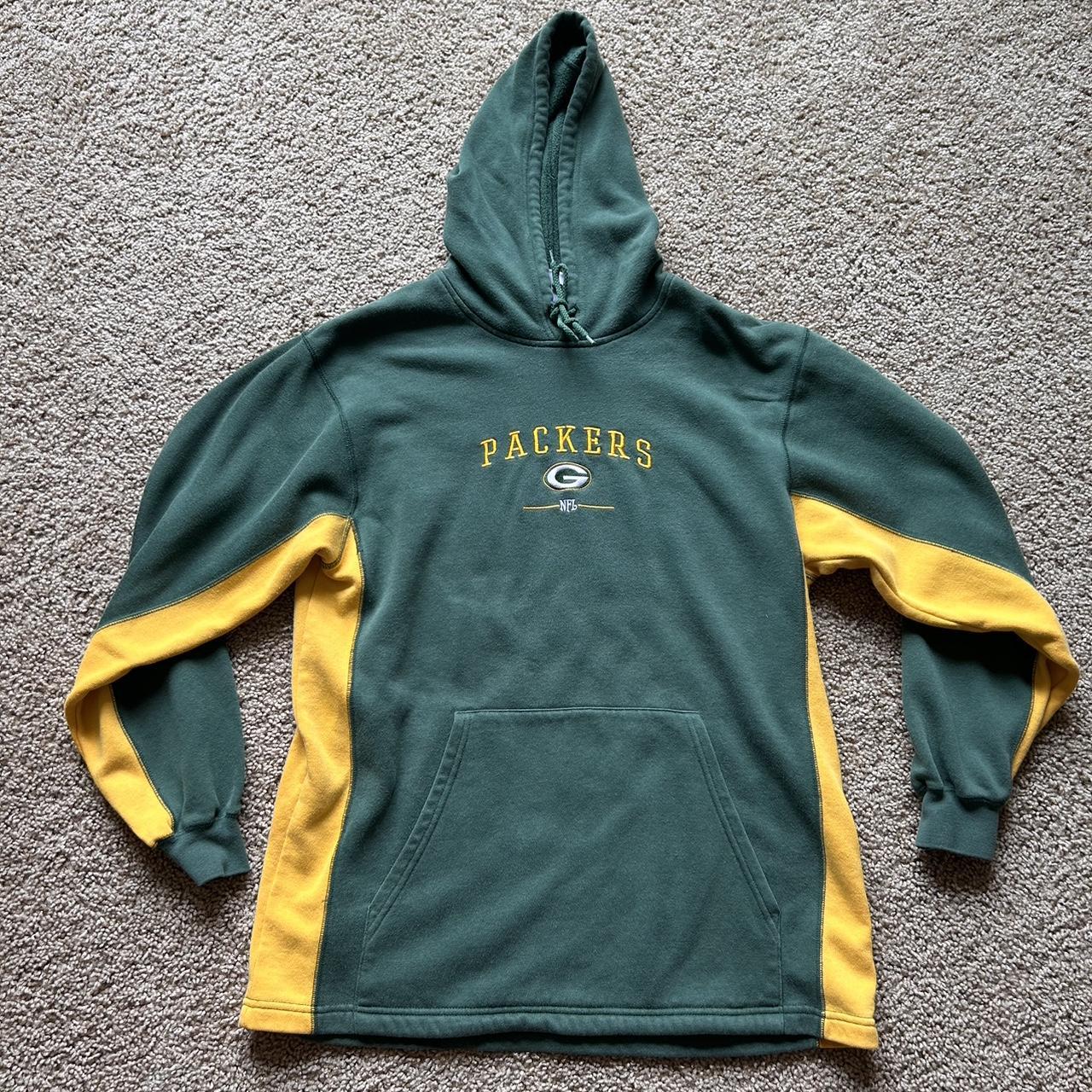 Vintage NFL Green Bay Packers Embroidered Hooded Pullover Sweatshirt