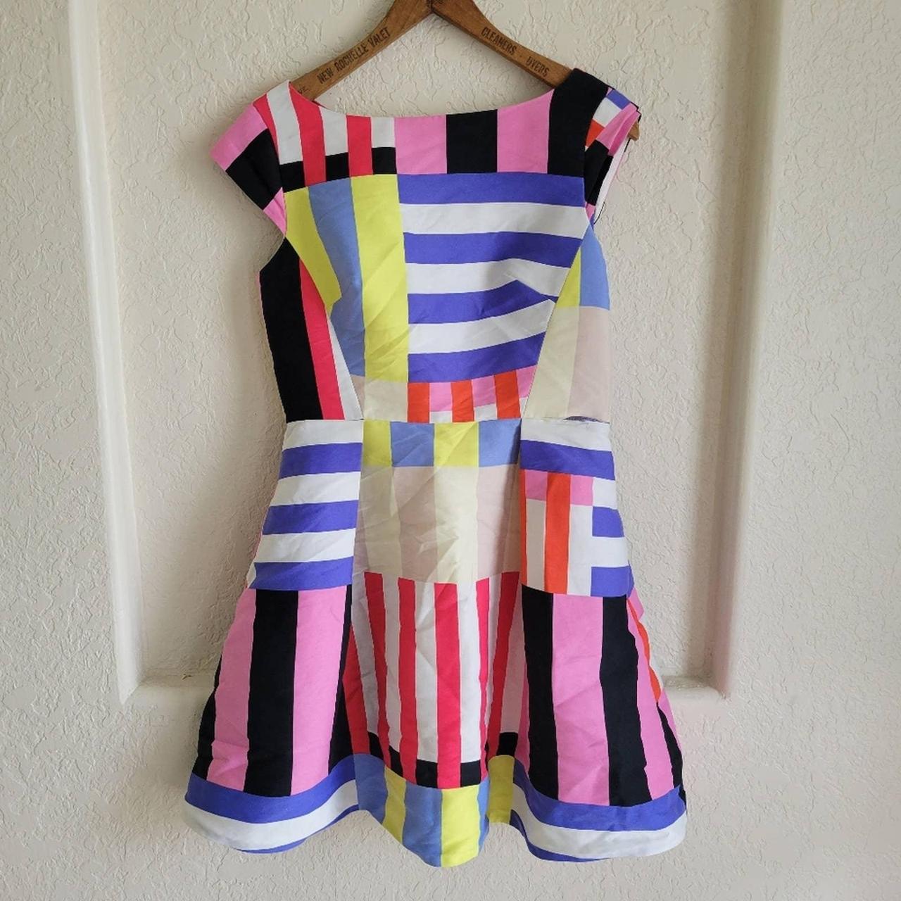 Kate Spade Multi Stripe Kite Bow Back Dress Size:... - Depop