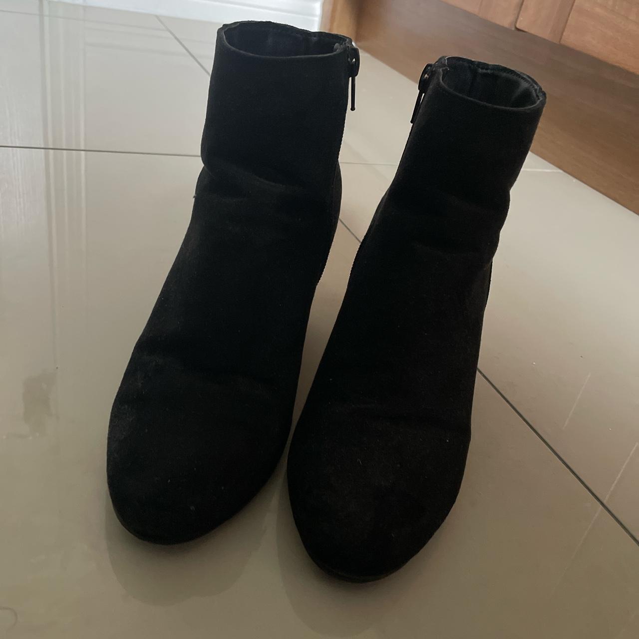 Black suede ankle hot sale boots size 5