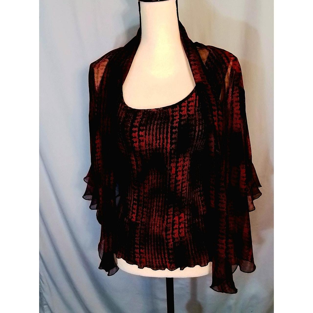 Source Unknown Women's Blouse - Red/Black - L – N… - image 1