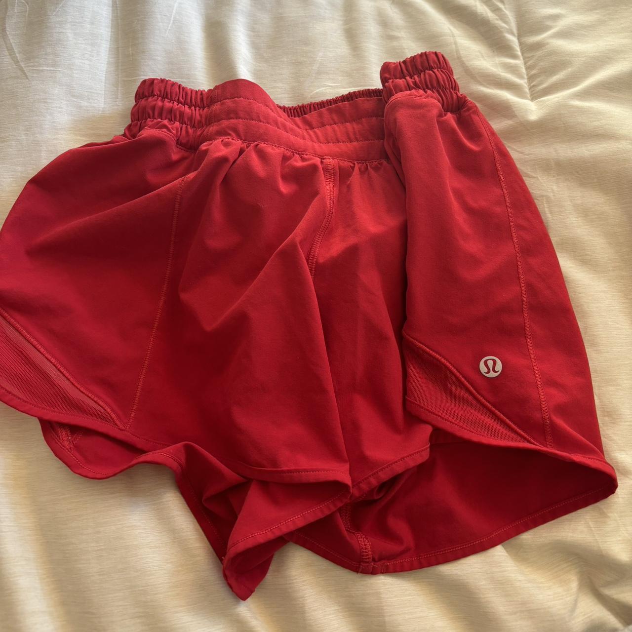 Lululemon running shorts Red Super comfy just don’t... - Depop