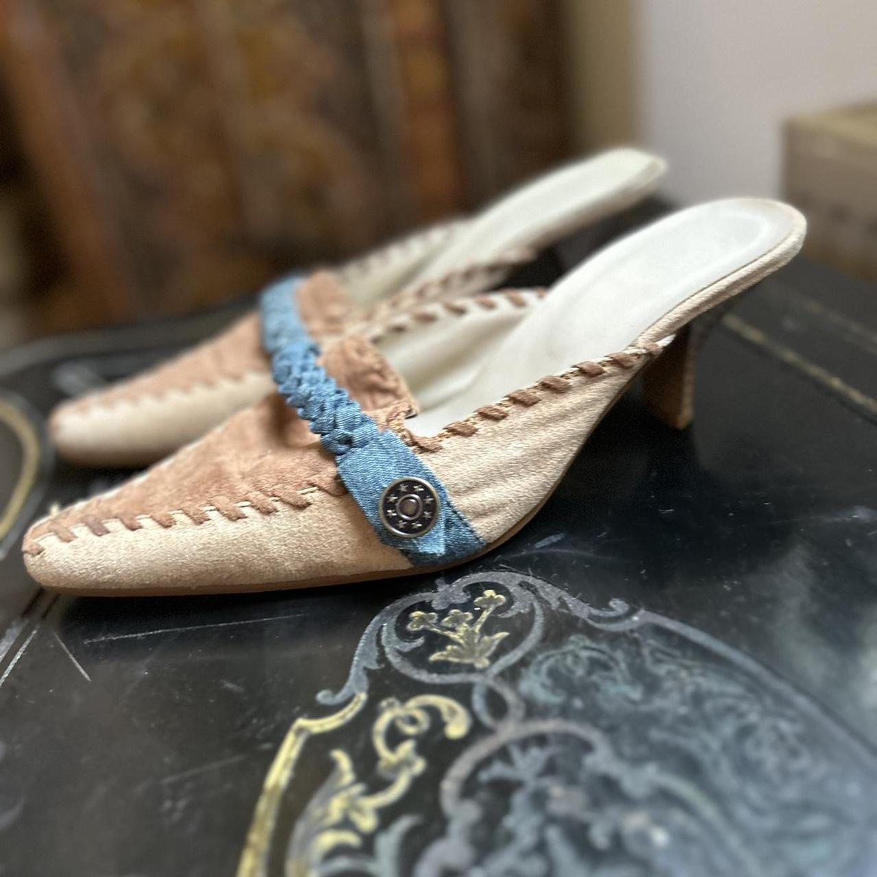 denim kitten heel shoes