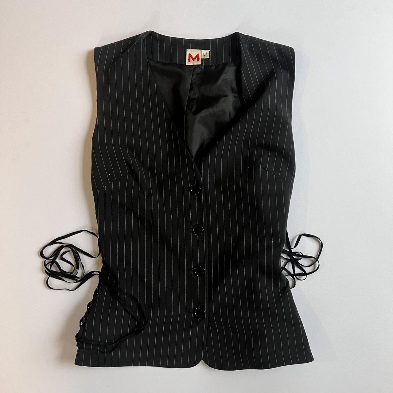 M Studio button up vest with side lace detailing - Depop