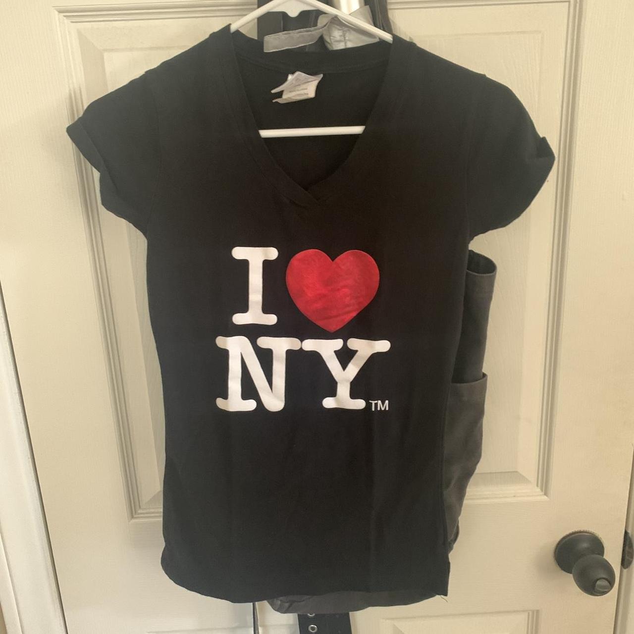 I Love NY Ladies V-Neck T-Shirt - Black