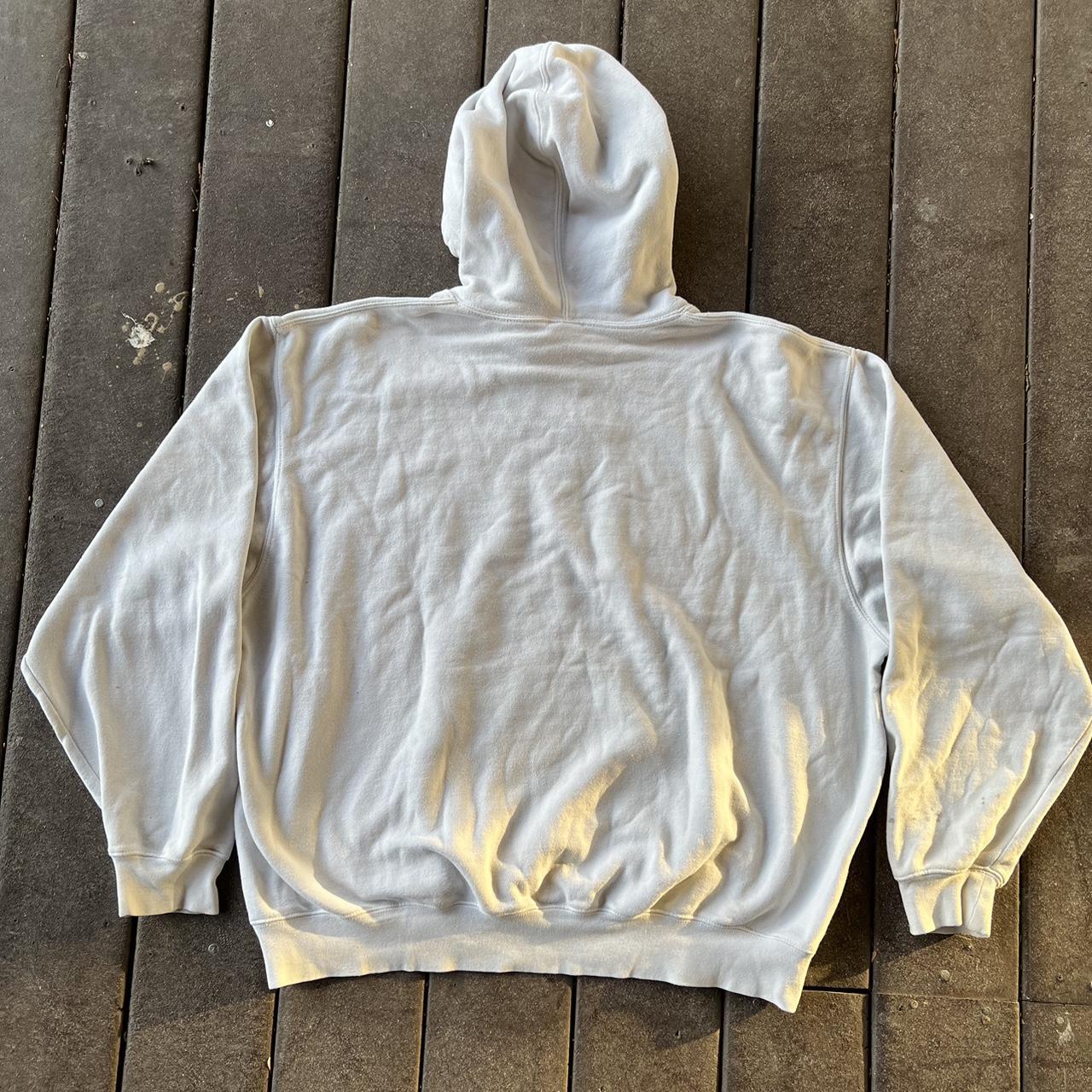 Nike Men's White and Orange Hoodie Depop