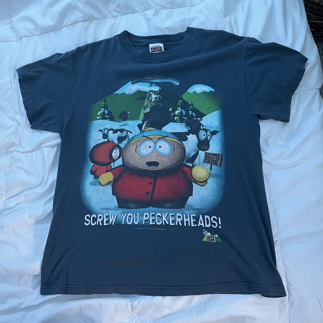 Vintage 1998 South Park game promo shirt - Adult... - Depop