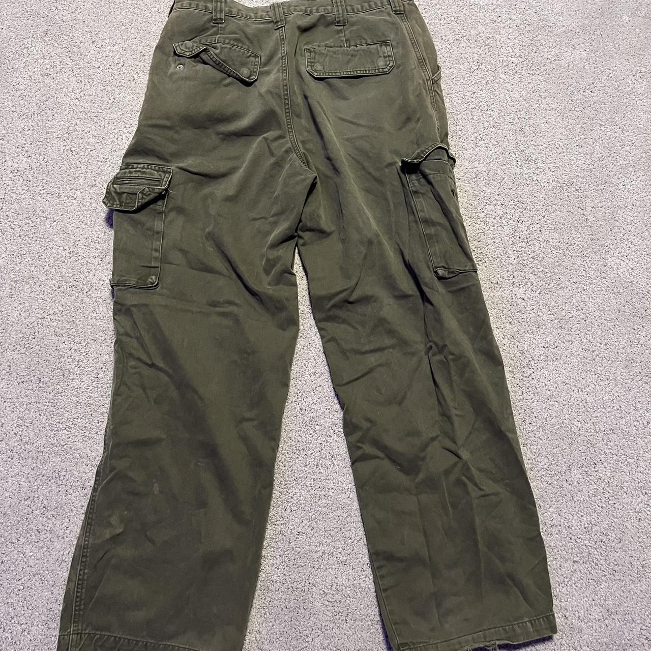 Dark Green Cargo Pants 34x29 Great Condition - Depop