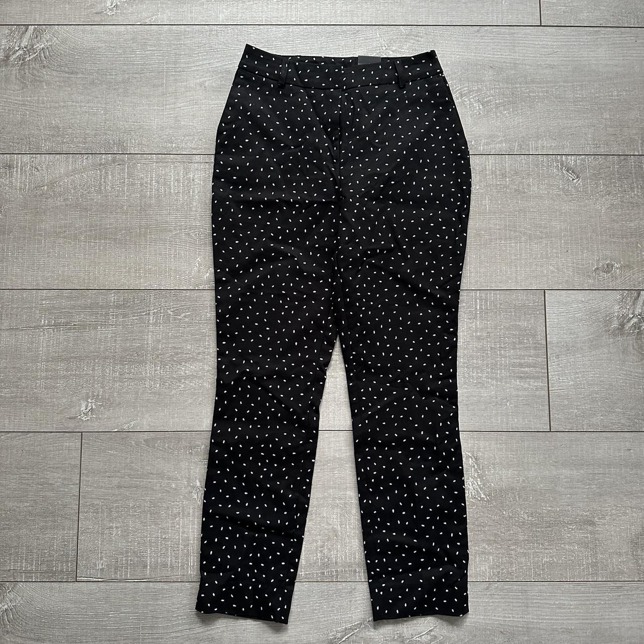 Tokito - black and white spotty / dashed dress pants... - Depop