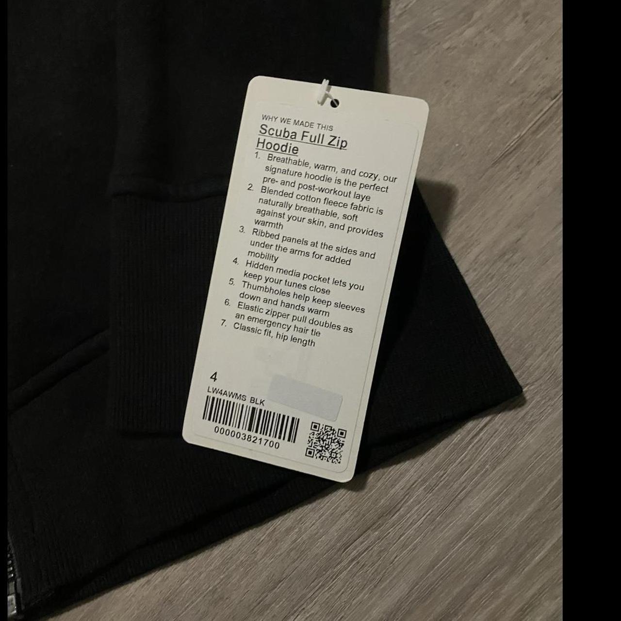 Full zip lululemon scuba hoodie black Size 4 NWT - Depop