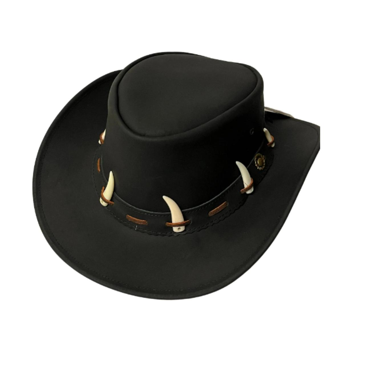 This Black Leather Cowboy Hat is an exceptionally... Depop