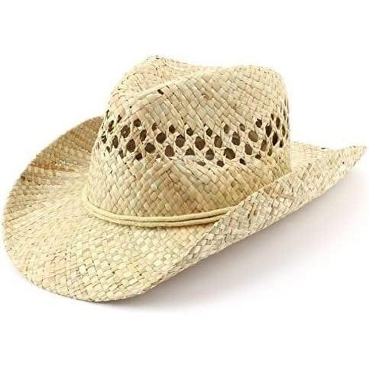 Quality Natural Straw Cowboy Hat (one size... - Depop