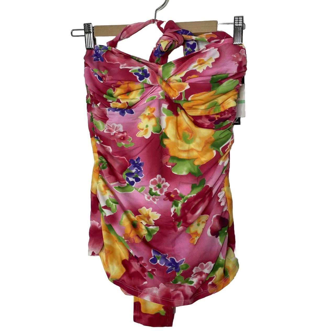 Jantzen Size 8 Floral Swim One Piece Tummy Control - Depop