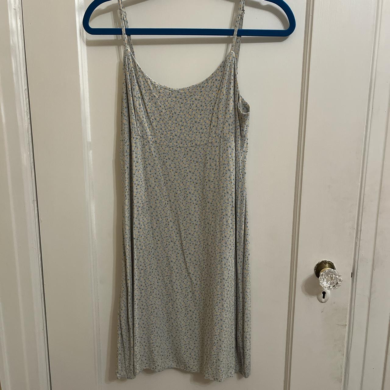 Brandy Melville Women's Yellow and Blue Dress Depop