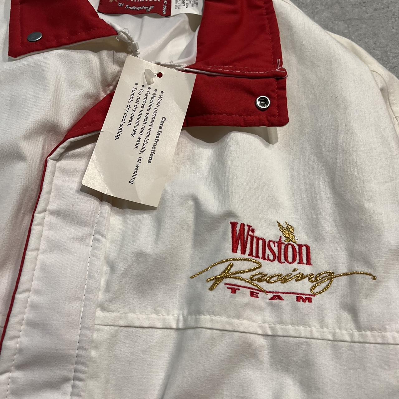 Winston Men's White and Red Jacket | Depop