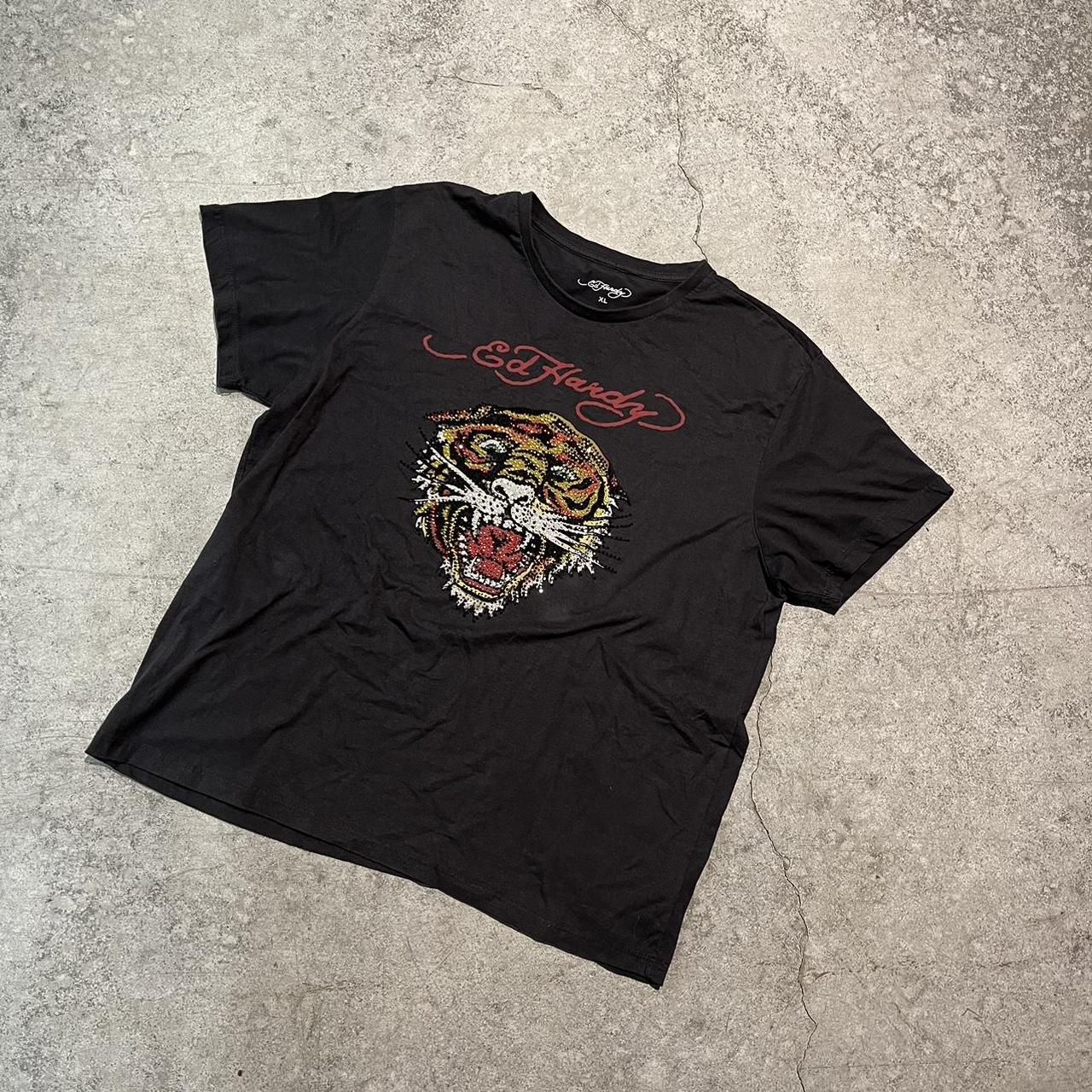 Ed Hardy Men's Black T-shirt | Depop