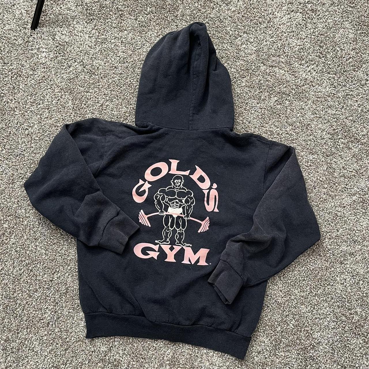 vintage 80s gold’s gym workout zip up hoodie size small - Depop