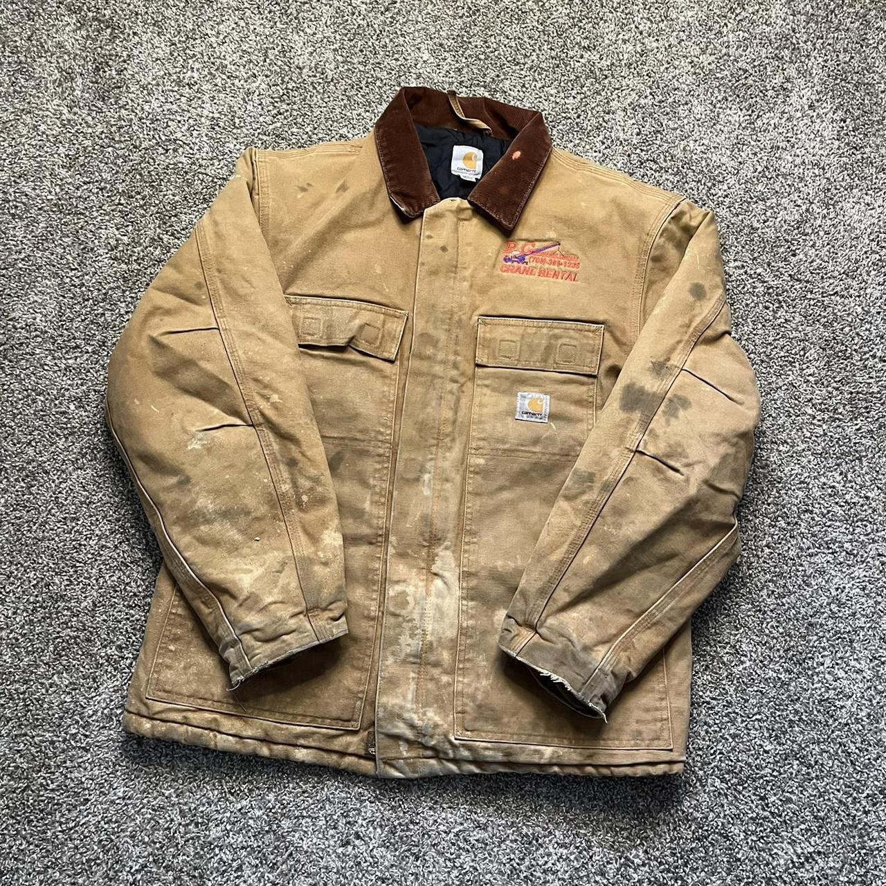 vintage carhartt earth tone arctic pocket jacket... - Depop