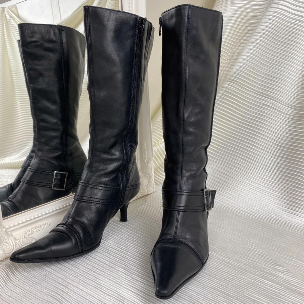 Women's Black and Silver Boots | Depop