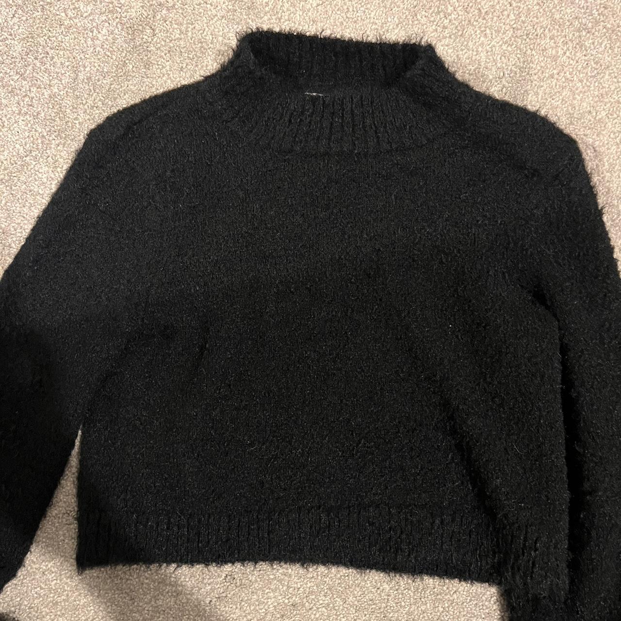 NA-KD cropped black jumper Size 8 Hardly worn,... - Depop