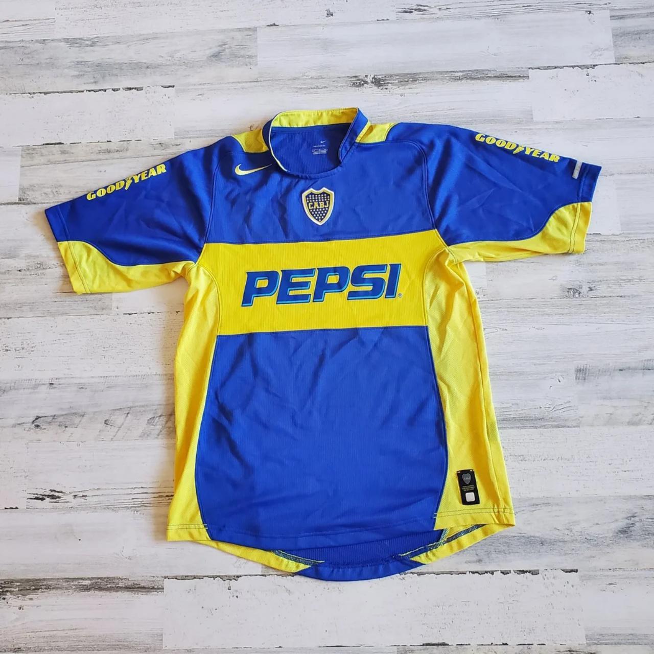 Nike Men's Blue and Yellow Shirt | Depop