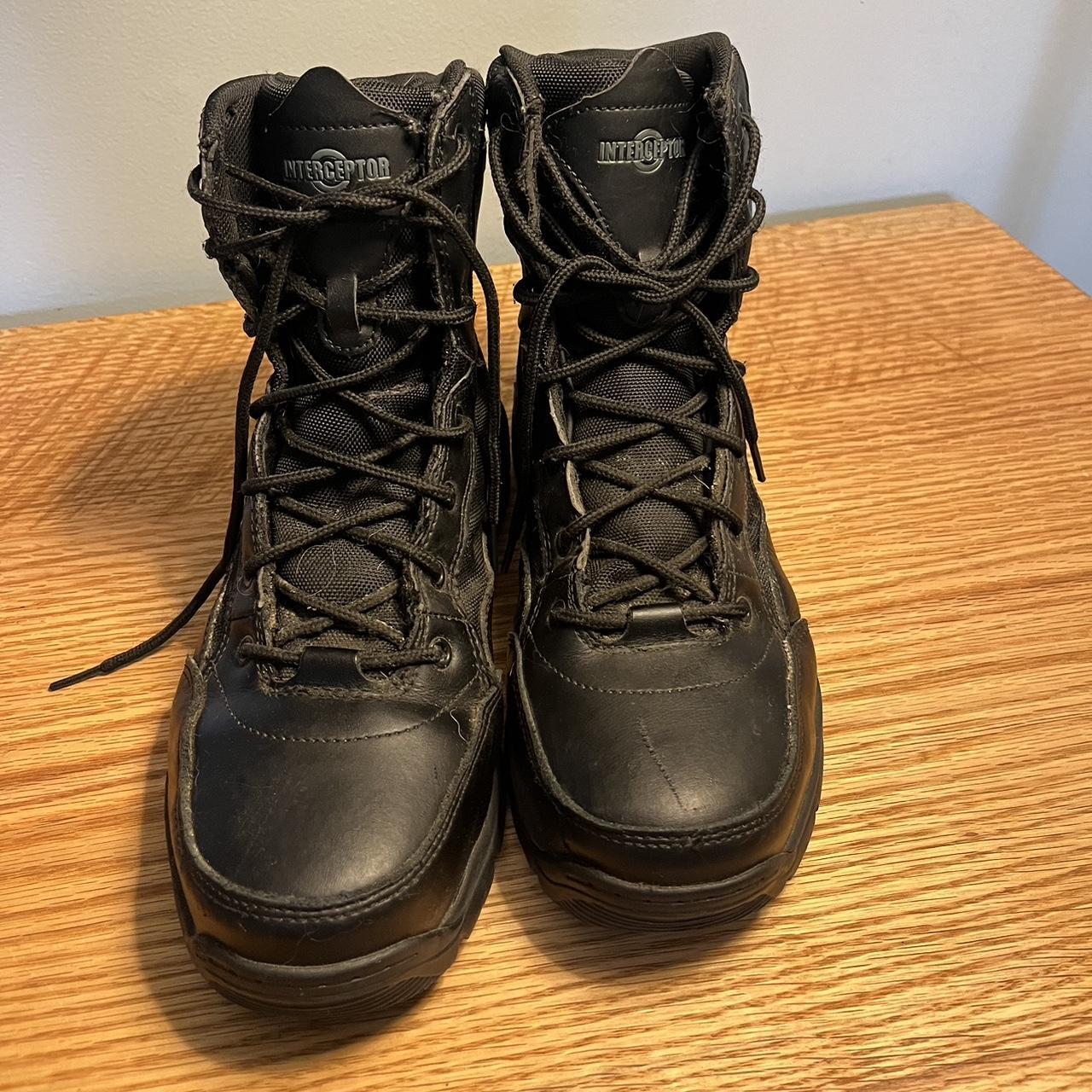 Black Steel Toe Boots SIZE: U.S. 9.5 mens good... - Depop