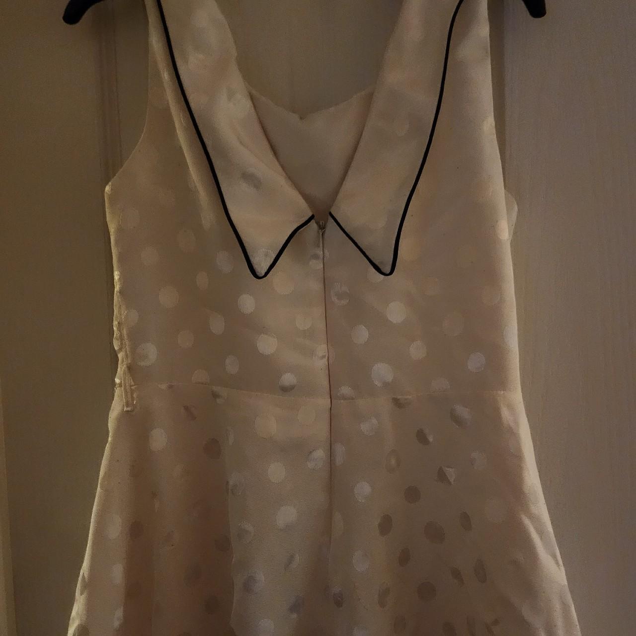 Miss Selfridges vintage party dress, white polka... - Depop