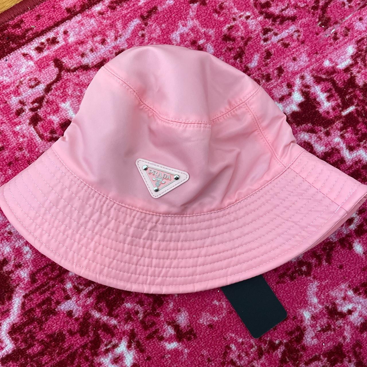 pink prada bucket hat womens new with tags Depop