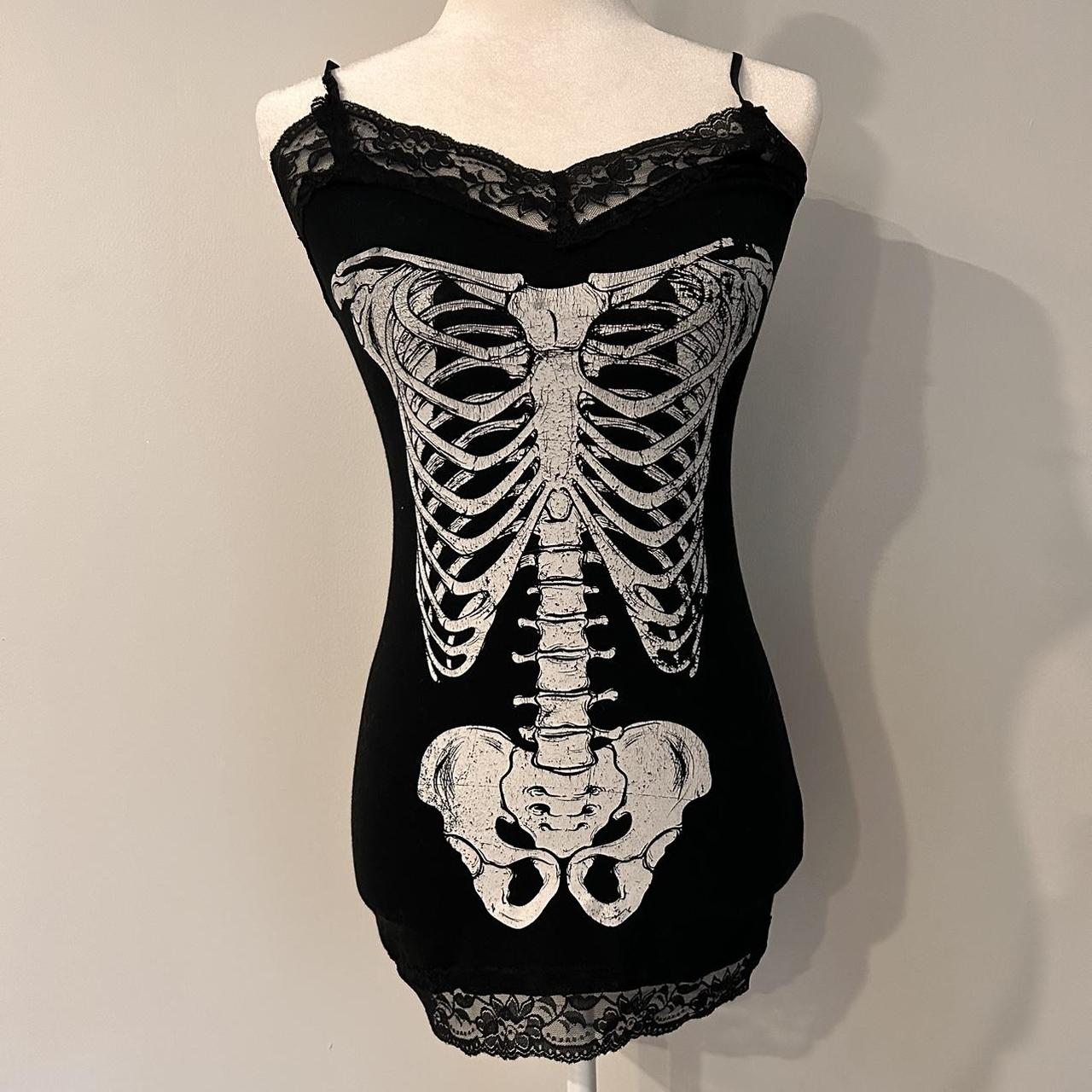 Black And White Skeleton Cami This Item Has Depop