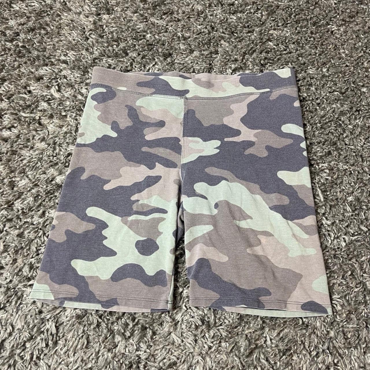 Gymshark pink camo shorts. Size small. Great - Depop