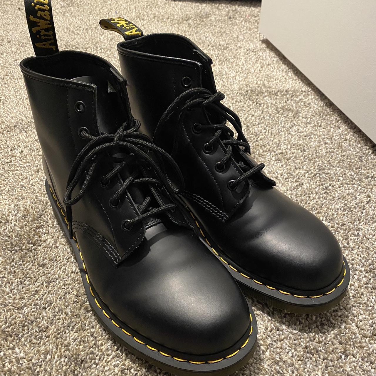 Dr. Martens Men's Black and Yellow Boots