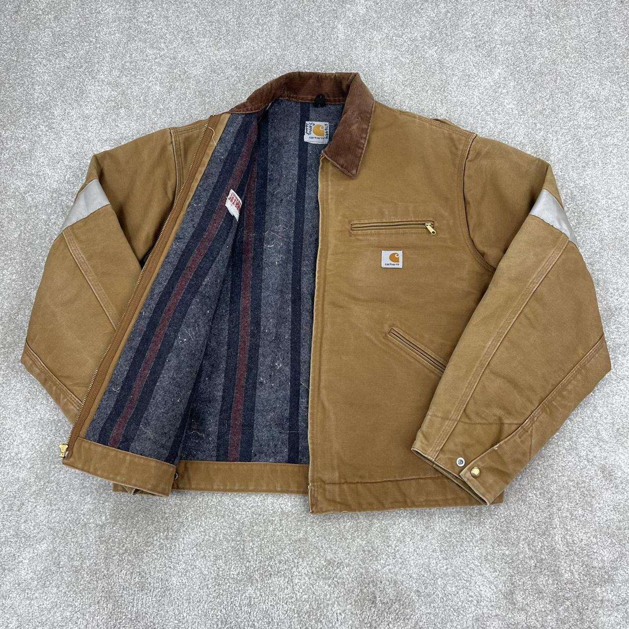 Carhartt Detroit jacket Faded Tan with blanket... - Depop