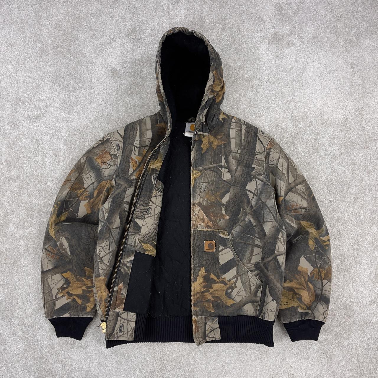 Carhartt active jacket Faded camo thick canvas... - Depop