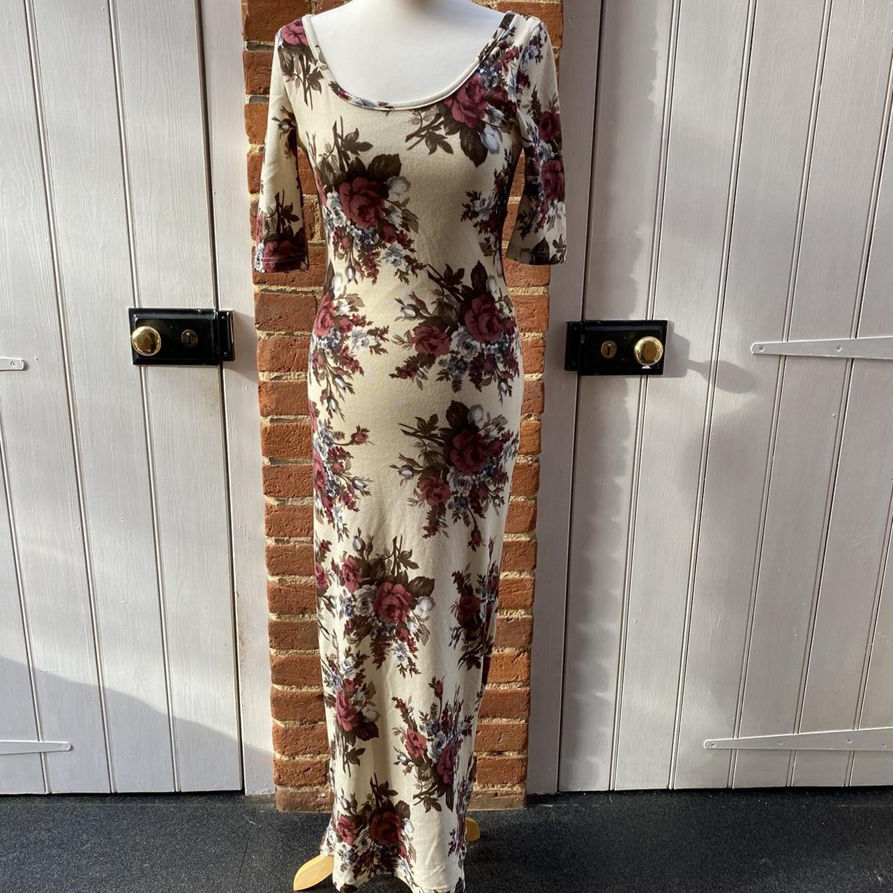 Cream Floral Maxi Dress By Rare Size 10 But Please Depop