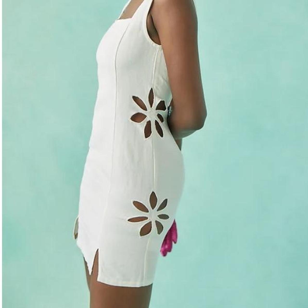 Tach Clothing Women's Cream and White Dress Depop