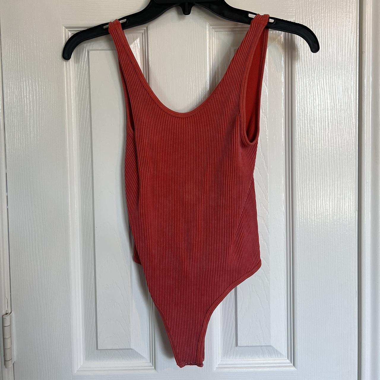circled neck body suit , ribbed! buttons on the... Depop