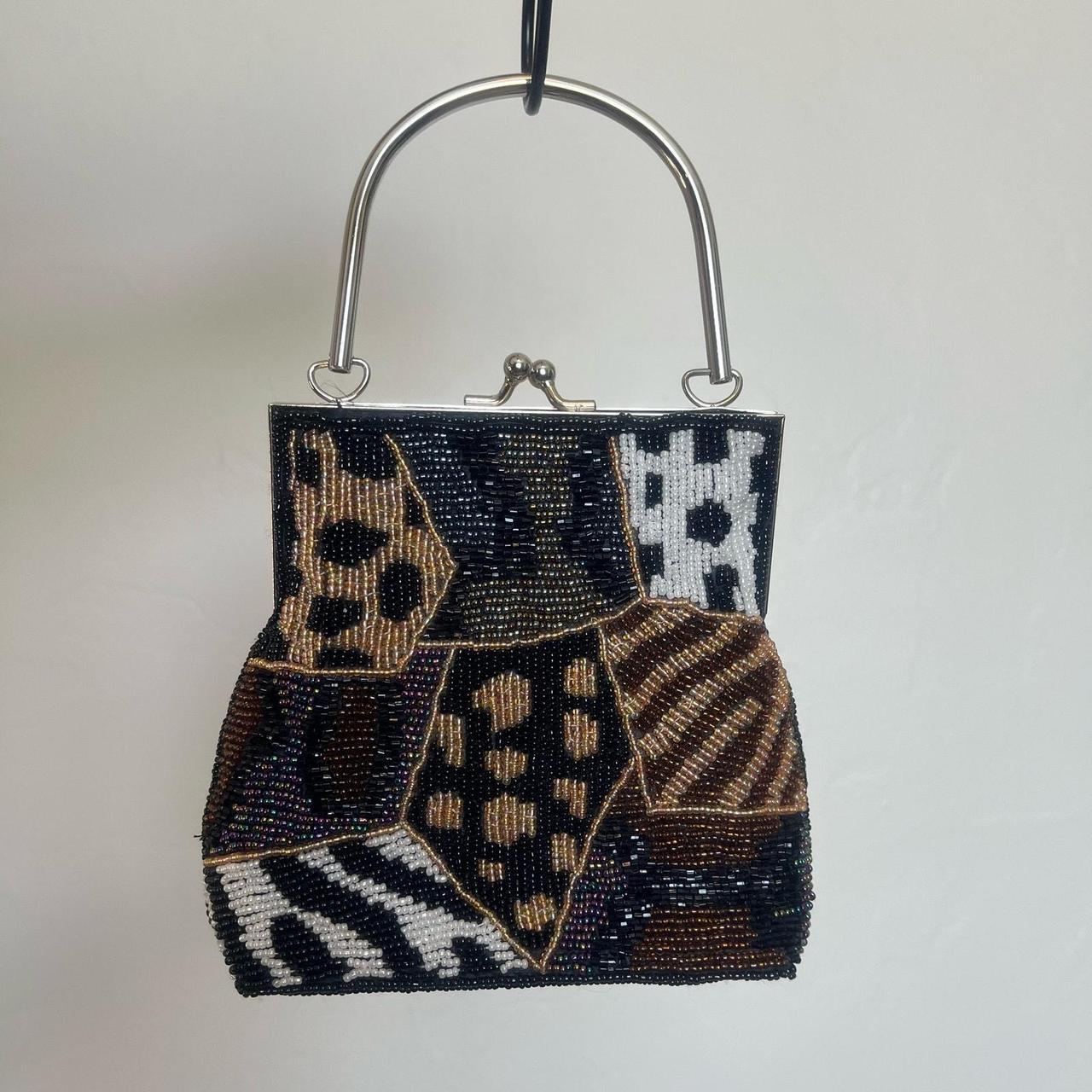 Vintage Beaded Animal newest Print Handbag