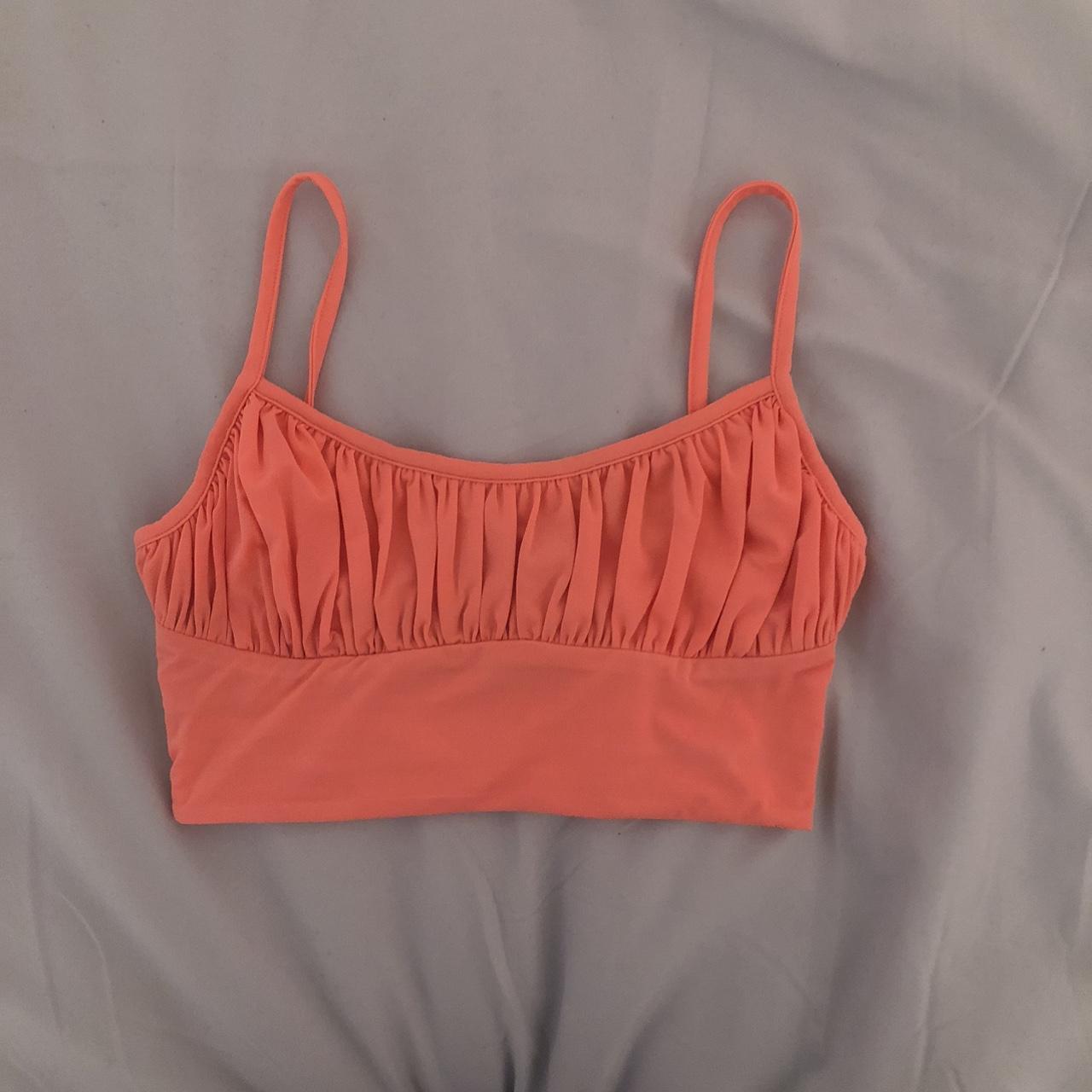 Oh polly Peachy coloured crop top Worn once,... - Depop