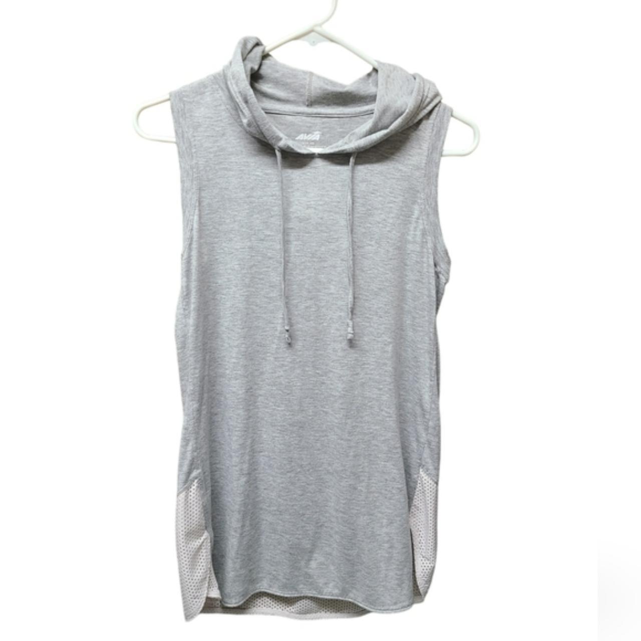 Avia womens grey white mesh light hooded sleeveless. Depop