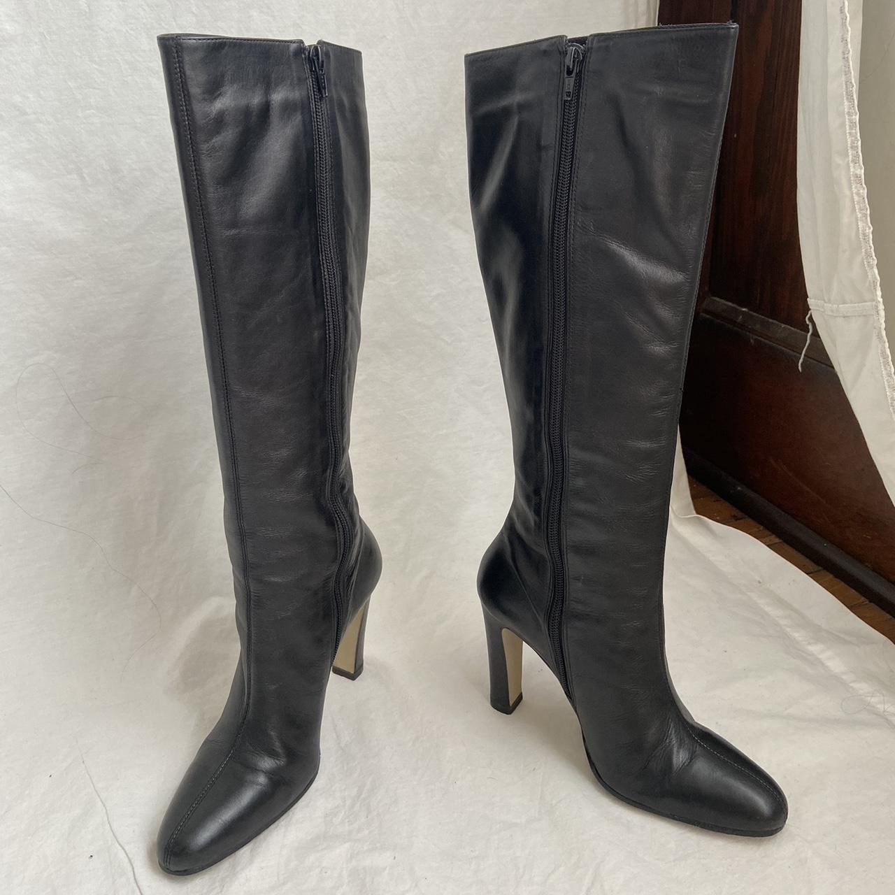 Y2K BAKER’S KNEE HIGH LEATHER BOOTS 🏹🏹🏹 leather knee... - Depop