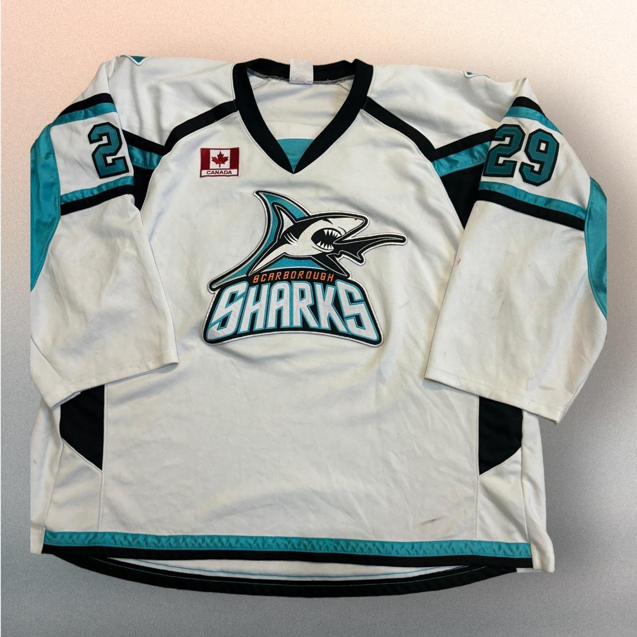 Scarborough Sharks Canadian Ice Hockey Jersey Mens... - Depop