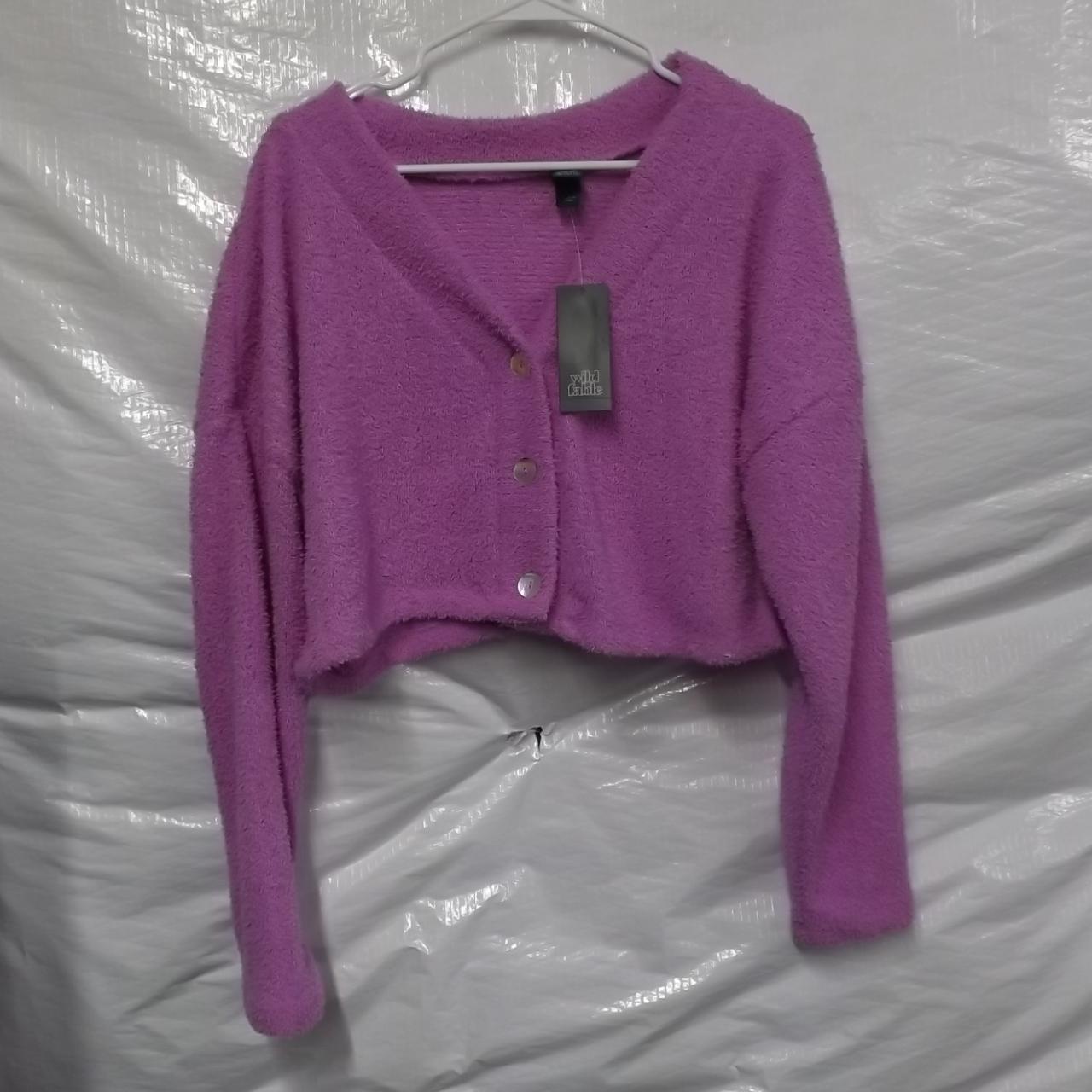 Women S Cropped Cozy Cardigan Wild Fable Violet L Depop