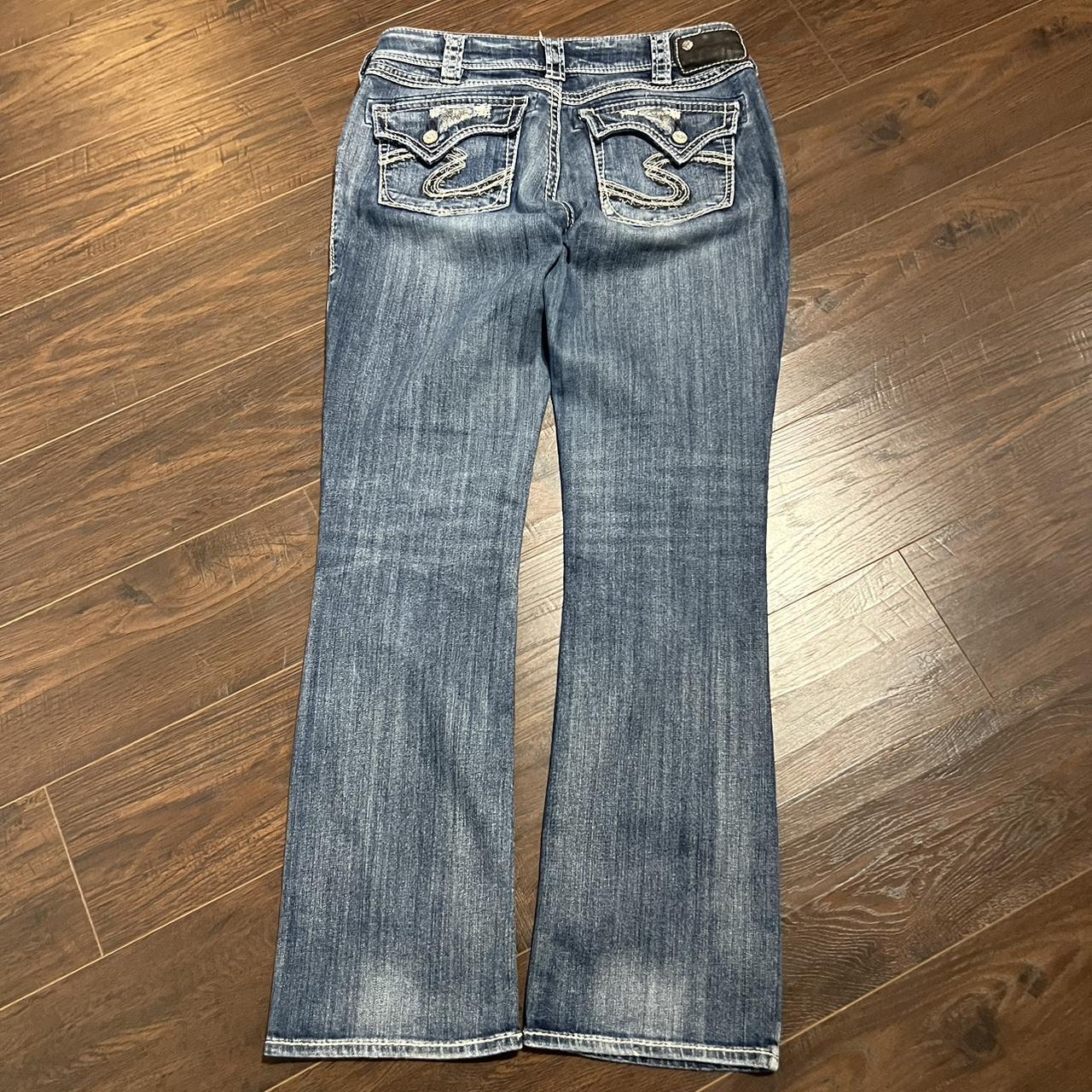 Y2K Silver jeans perfect for your streetwear retro... - Depop