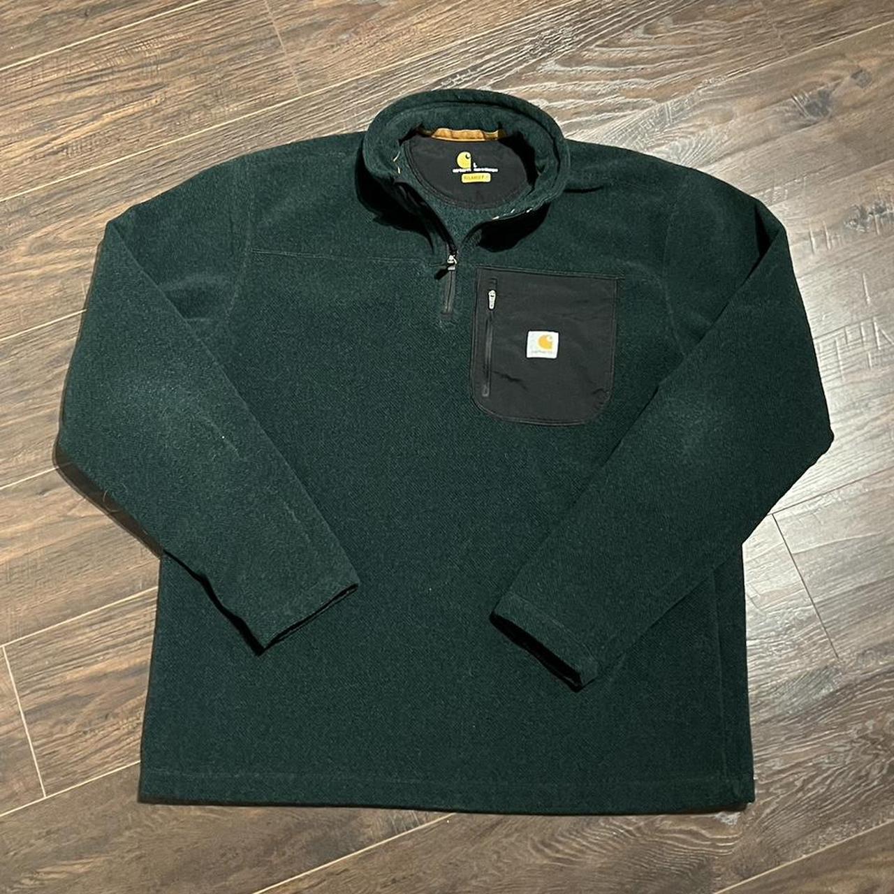 Green Carhartt quarter zip jacket perfect for your... - Depop