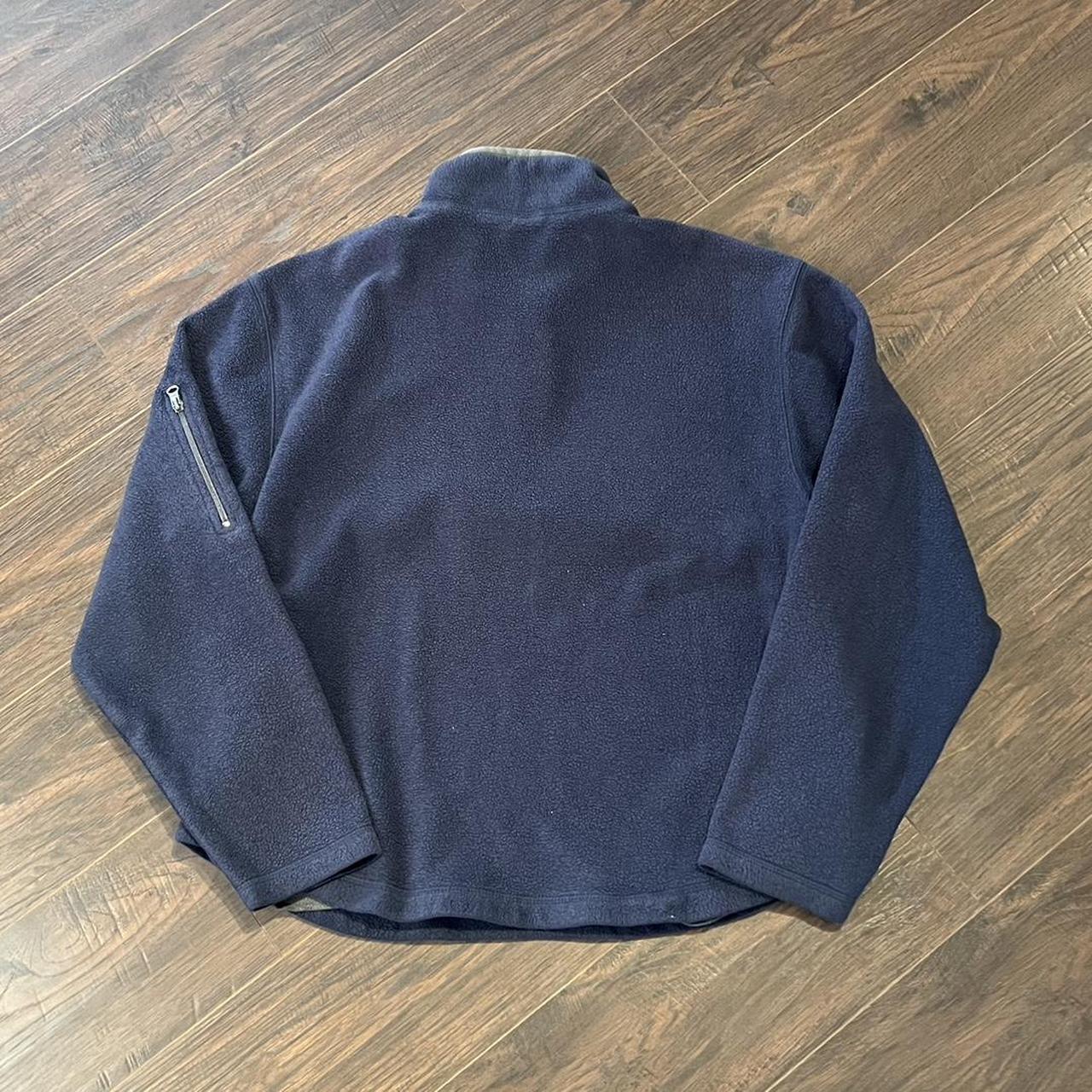 Navy blue fleece jacket perfect for your streetwear... - Depop