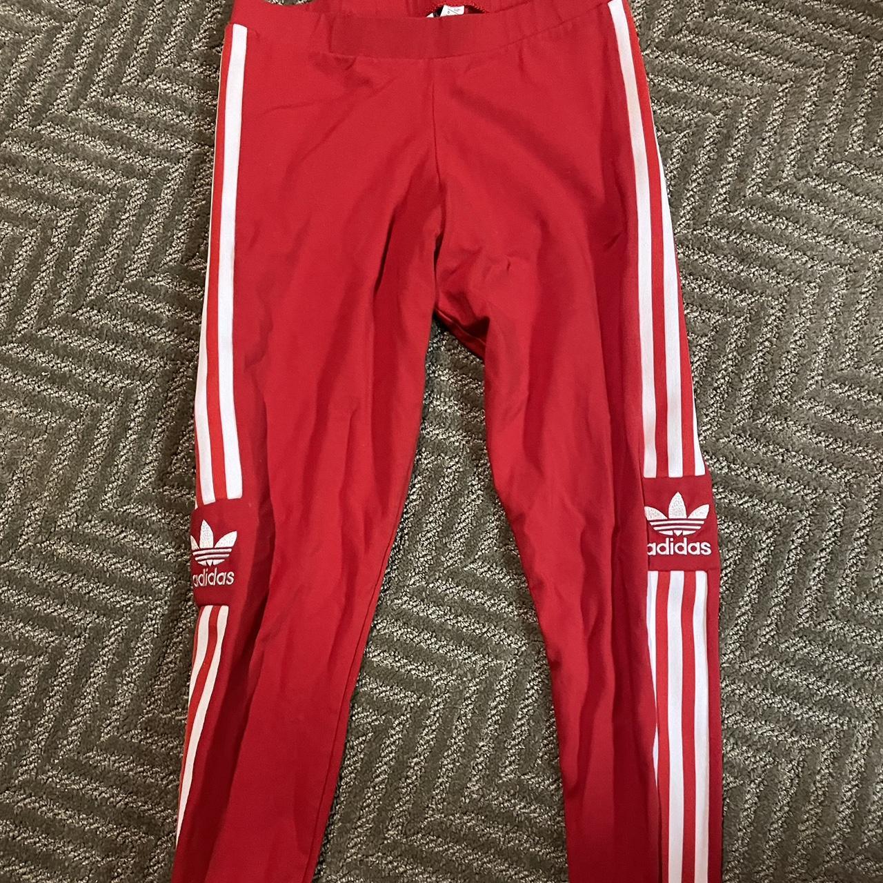 Red adidas leggings Never worn Size small - Depop